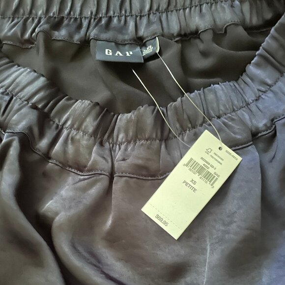 Gap satin midi skirt, navy blue, size PXS, NWT - Picture 7 of 10
